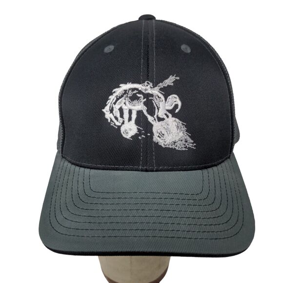 JHS Racing Pacific Headwear Black Gray Fitted Cap Hat Size L - XL Horse - Picture 1 of 11